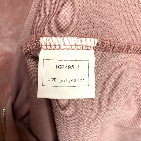 TOV Zipper Tunic Top Size‎ 40 Medium Pink Velvet Asymmetrical Hem Long Sleeve - Picture 13 of 13